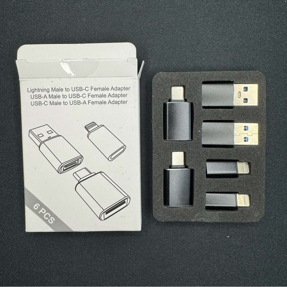 6 piece - Adapters - USB-C, Lightning, USB-A - NEW in box
